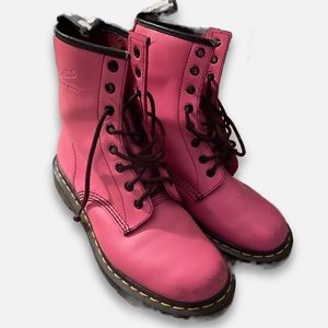 RARE Pink Dr. Martens 1460 Smooth Leather Boots - Women's Size 9